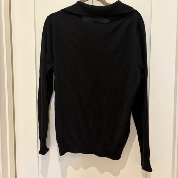 Suitsupply Black Merino Wool Long Sleeve Polo Shirt - Picture 4 of 4